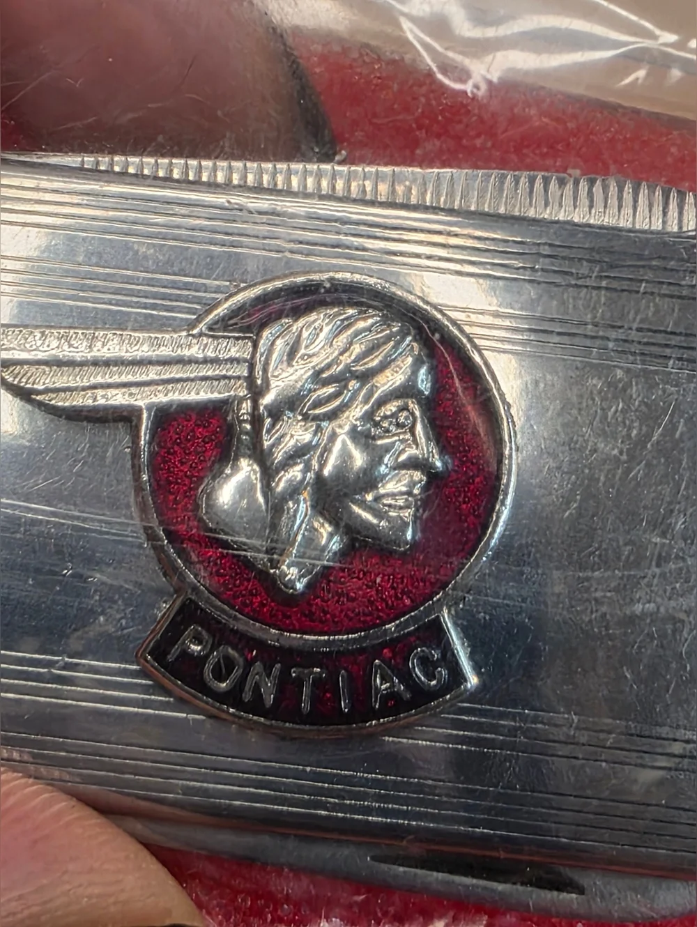 *RARE* VTG Colonial USA Pontiac Chief Enamel Money Clip Pocket Knife Multi-Tool